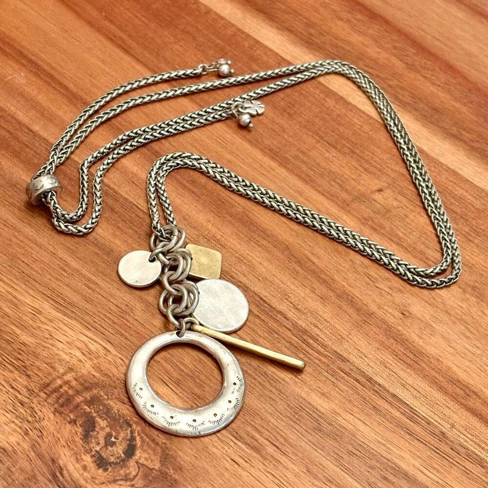 Lucky Brand | Two-Tone Charm Necklace | 36” Max Length